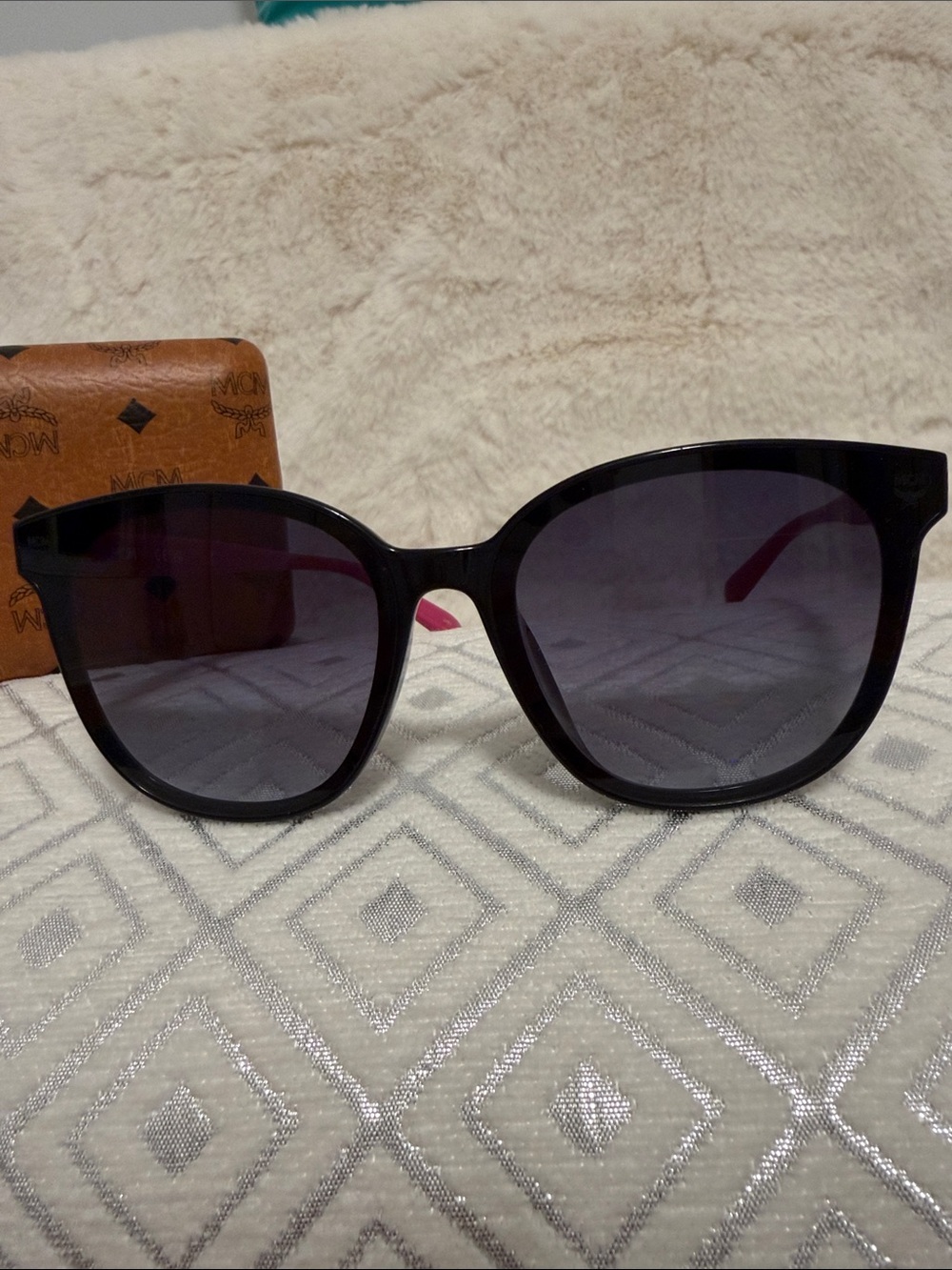 MCM Black Women’s Oversized Sunglasses with a case